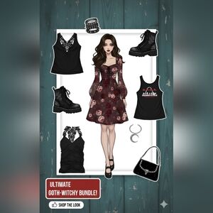 Y2K Goth & Whimsigoth Style Lot (Dress & 3 Tops)